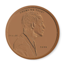Barack Obama Bronze Penny Circular Magnet
