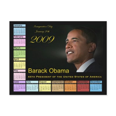 Barack Obama Calendar Postcard by inauguration_2009