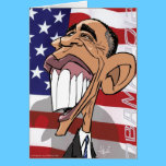 Barack Obama Cartoon Caricature Greeting Card cards