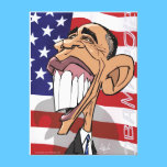 Barack Obama Cartoon Caricature on Wrapped Canvas canvas prints