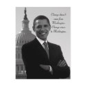 Barack Obama Change Postcard by bwmedia Barack Obama Change Postcard