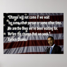 Barack Obama Change quote Print