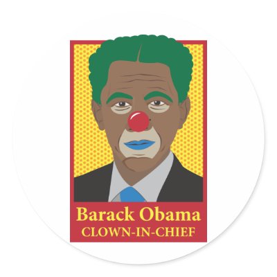 Barack Obama Clown Round Stickers by AmericanElephant