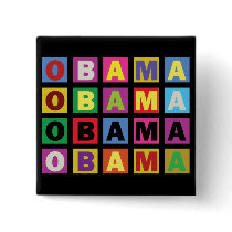 Barack Obama Colorful Rainbow Buttons