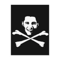 Barack Obama Crossbones postcards by ElectionGear Barack Obama Crossbones postcards