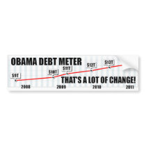 Barack Obama Debt Meter Bumper Sticker