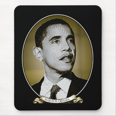 Barack Obama Dollar Portrait Mouse Pads by spacedust