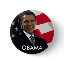 Barack Obama Flag Button