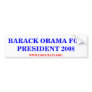 BARACK OBAMA FOR PRESIDENT 2008 Sticker Bumper Sticker