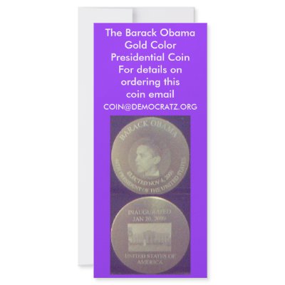 Barack Obama Gold Color Presidential Coin Custom Rack Card by maximus7