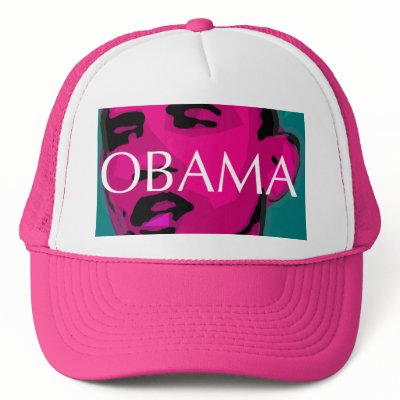 Barack Obama, great pink cap Hat by mumajaro