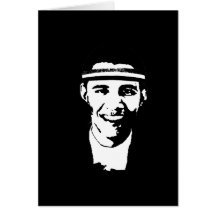 Barack Obama Headband Greeting Cards