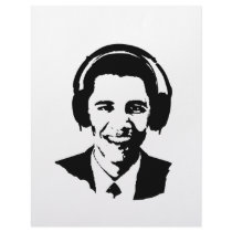 Barack Obama headphones Letterhead Design