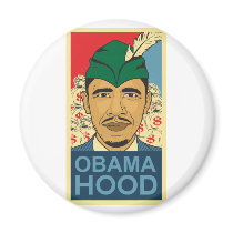 Barack Obama Hood Robin Hood Button Barrack Obama. Fridge Magnet