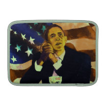 Barack Obama in front of American flag Sleeve For MacBook Air