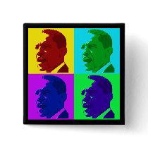 Barack Obama in Living Color (Foursquare Button)