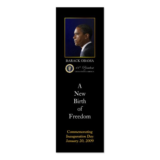 Barack Obama Inauguration Profile Business Card Template (front side)