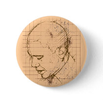 Barack Obama Line Drawing Pinback Button
