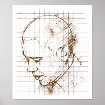 Barack Obama Line Drawing Print