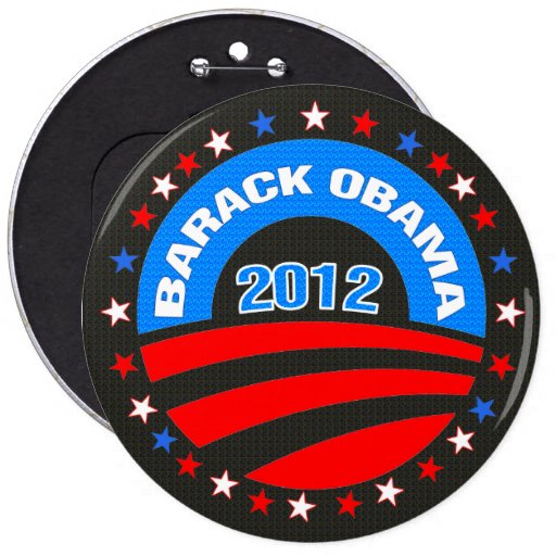 Barack Obama Logo 2012 Black Background Button Zazzle