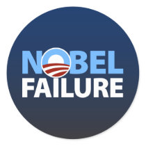Barack Obama: Nobel Failure Round Stickers