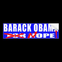 Barack Obama "NOPE" Bumper Sticker bumper stickers