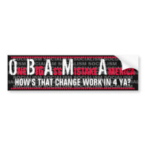 BARACK OBAMA - ONE BIG ASS MISTAKE AMERICA BUMPER STICKERS