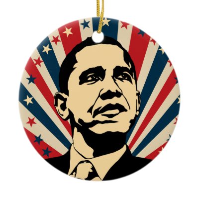 Barack Obama Christmas Tree Ornament