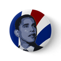 Barack Obama Patriotic Button