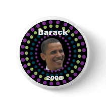 BARACK OBAMA POP ART CIRCLE BUTTON by OWL1998 BARACK OBAMA POP ART CIRCLE BUTTON