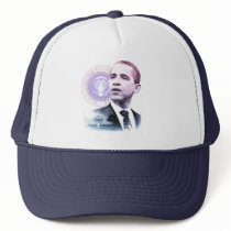 Barack Obama Portrait hats by tempera70 Barack Obama Portrait hats