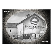 Barack Obama Presidential Campaign Barn Personalized Invites
