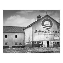 Barack Obama Presidential Campaign Barn Postcards