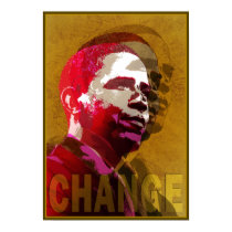 Barack Obama Red & Gold posters