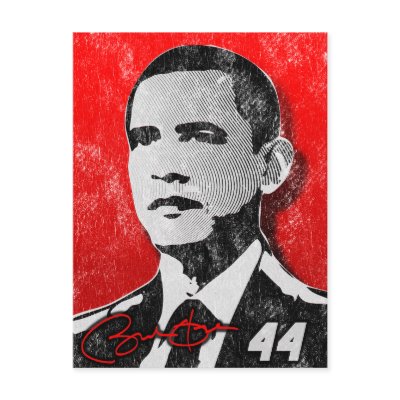 Barack Obama Red Portrait Postcard by spacedust