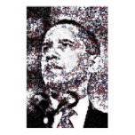 Barack Obama Red White & Blue Stars Mosaic poster posters