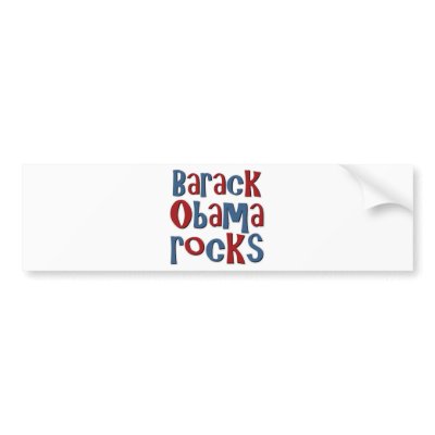 Barack Obama Rocks Tees and Gifts Bumper Sticker by TeeShirtsTShirts