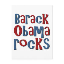 Barack Obama Rocks Tees and Gifts postcards by TeeShirtsTShirts Barack Obama Rocks Tees and Gifts postcards