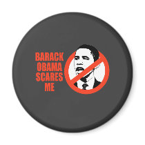 BARACK OBAMA SCARES ME / ANTI-OBAMA T-SHIRT magnets