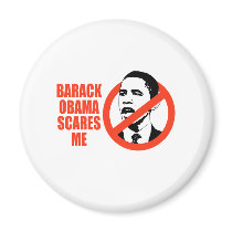BARACK OBAMA SCARES ME / ANTI-OBAMA T-SHIRT magnets