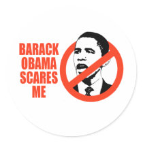 BARACK OBAMA SCARES ME / ANTI-OBAMA T-SHIRT stickers