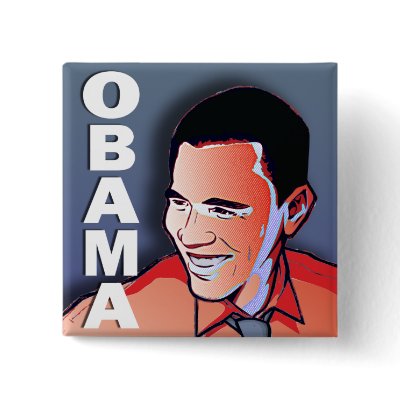 Barack Obama Silver Pinback Buttons by spacedust