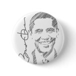 Barack Obama Sketch Button