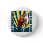 Barack Obama Slam Dunk Pinback Button