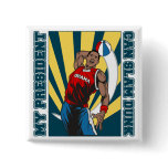 Barack Obama Slam Dunk Pinback Button