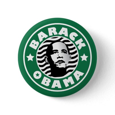 Barack Obama Star Caffeine Button by spacedust