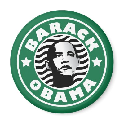 Barack Obama Star Caffeine Fridge Magnet by spacedust