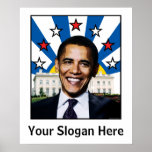 Barack Obama Stars & Stripes Custom Slogan Poster posters