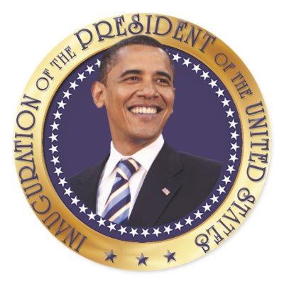 Barack Obama Round Sticker by OlgaGutzler