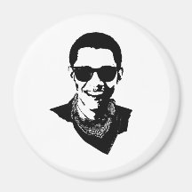 Barack Obama Sunglasses and Bandana Fridge Magnet